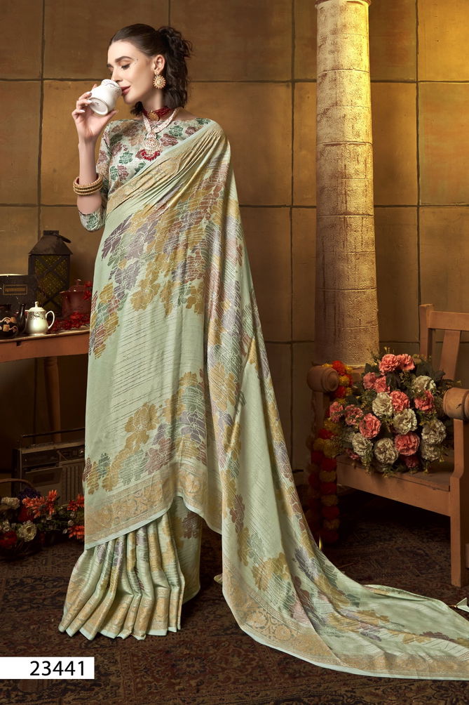 Jagmaya By Vallabhi Printed Brasso Sarees Wholesale Market In Surat